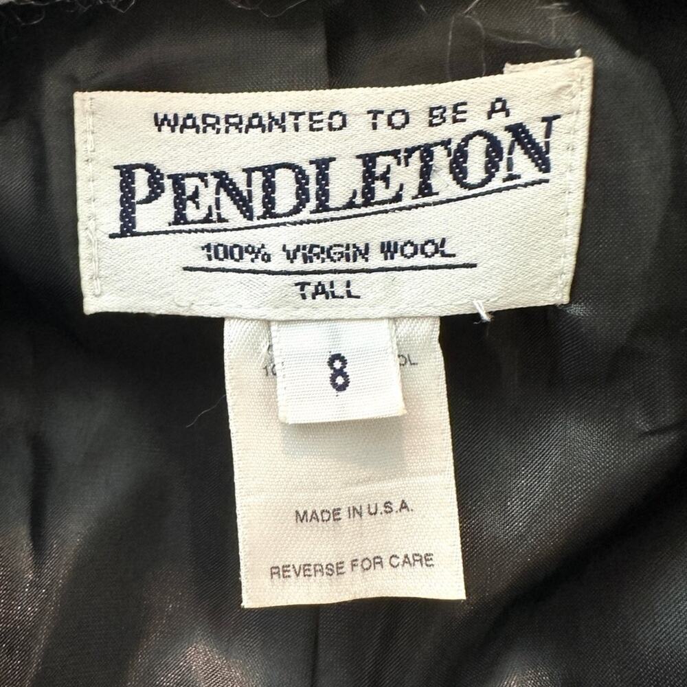VINTAGE Pendleton Gray Virgin Wool Blazer Tall USA Made Career Jacket | Size 8 - Picture 7 of 9